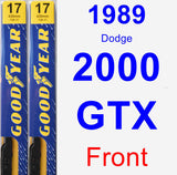 Front Wiper Blade Pack for 1989 Dodge 2000 GTX - Premium