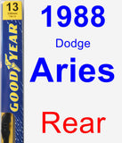 Rear Wiper Blade for 1988 Dodge Aries - Premium