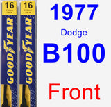 Front Wiper Blade Pack for 1977 Dodge B100 - Premium