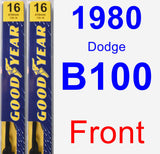 Front Wiper Blade Pack for 1980 Dodge B100 - Premium