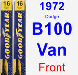 Front Wiper Blade Pack for 1972 Dodge B100 Van - Premium