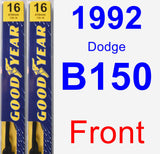 Front Wiper Blade Pack for 1992 Dodge B150 - Premium