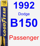 Passenger Wiper Blade for 1992 Dodge B150 - Premium