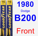 Front Wiper Blade Pack for 1980 Dodge B200 - Premium