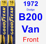 Front Wiper Blade Pack for 1972 Dodge B200 Van - Premium