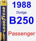 Passenger Wiper Blade for 1988 Dodge B250 - Premium