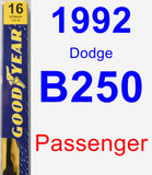 Passenger Wiper Blade for 1992 Dodge B250 - Premium