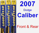 Front & Rear Wiper Blade Pack for 2007 Dodge Caliber - Premium