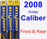 Front & Rear Wiper Blade Pack for 2008 Dodge Caliber - Premium
