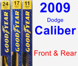 Front & Rear Wiper Blade Pack for 2009 Dodge Caliber - Premium