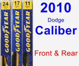 Front & Rear Wiper Blade Pack for 2010 Dodge Caliber - Premium
