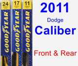 Front & Rear Wiper Blade Pack for 2011 Dodge Caliber - Premium