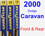Front & Rear Wiper Blade Pack for 2000 Dodge Caravan - Premium