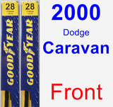 Front Wiper Blade Pack for 2000 Dodge Caravan - Premium