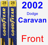 Front Wiper Blade Pack for 2002 Dodge Caravan - Premium