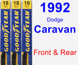 Front & Rear Wiper Blade Pack for 1992 Dodge Caravan - Premium