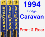 Front & Rear Wiper Blade Pack for 1994 Dodge Caravan - Premium