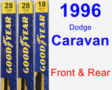 Front & Rear Wiper Blade Pack for 1996 Dodge Caravan - Premium