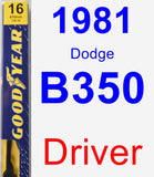 Driver Wiper Blade for 1981 Dodge B350 - Premium