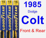 Front & Rear Wiper Blade Pack for 1985 Dodge Colt - Premium