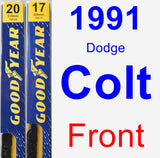 Front Wiper Blade Pack for 1991 Dodge Colt - Premium