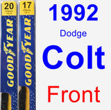Front Wiper Blade Pack for 1992 Dodge Colt - Premium