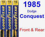 Front & Rear Wiper Blade Pack for 1985 Dodge Conquest - Premium
