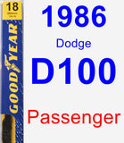 Passenger Wiper Blade for 1986 Dodge D100 - Premium