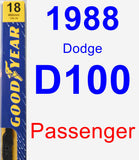 Passenger Wiper Blade for 1988 Dodge D100 - Premium