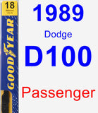 Passenger Wiper Blade for 1989 Dodge D100 - Premium