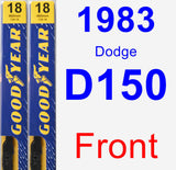 Front Wiper Blade Pack for 1983 Dodge D150 - Premium