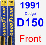 Front Wiper Blade Pack for 1991 Dodge D150 - Premium