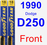 Front Wiper Blade Pack for 1990 Dodge D250 - Premium