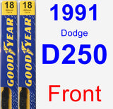 Front Wiper Blade Pack for 1991 Dodge D250 - Premium