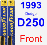 Front Wiper Blade Pack for 1993 Dodge D250 - Premium