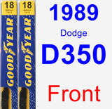 Front Wiper Blade Pack for 1989 Dodge D350 - Premium