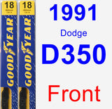 Front Wiper Blade Pack for 1991 Dodge D350 - Premium