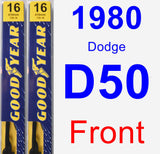 Front Wiper Blade Pack for 1980 Dodge D50 - Premium
