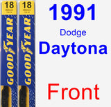 Front Wiper Blade Pack for 1991 Dodge Daytona - Premium