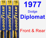 Front & Rear Wiper Blade Pack for 1977 Dodge Diplomat - Premium