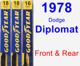 Front & Rear Wiper Blade Pack for 1978 Dodge Diplomat - Premium