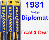 Front & Rear Wiper Blade Pack for 1981 Dodge Diplomat - Premium