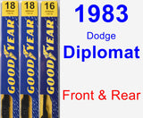 Front & Rear Wiper Blade Pack for 1983 Dodge Diplomat - Premium