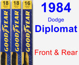 Front & Rear Wiper Blade Pack for 1984 Dodge Diplomat - Premium