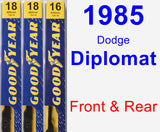Front & Rear Wiper Blade Pack for 1985 Dodge Diplomat - Premium