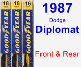 Front & Rear Wiper Blade Pack for 1987 Dodge Diplomat - Premium