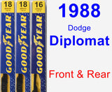 Front & Rear Wiper Blade Pack for 1988 Dodge Diplomat - Premium