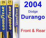 Front & Rear Wiper Blade Pack for 2004 Dodge Durango - Premium