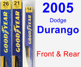 Front & Rear Wiper Blade Pack for 2005 Dodge Durango - Premium