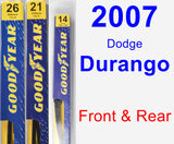 Front & Rear Wiper Blade Pack for 2007 Dodge Durango - Premium